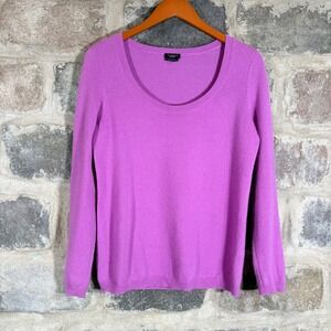 Talbots Pure Cashmere Scoop Neck Sweater Purple Size Medium Pastel Soft Luxury